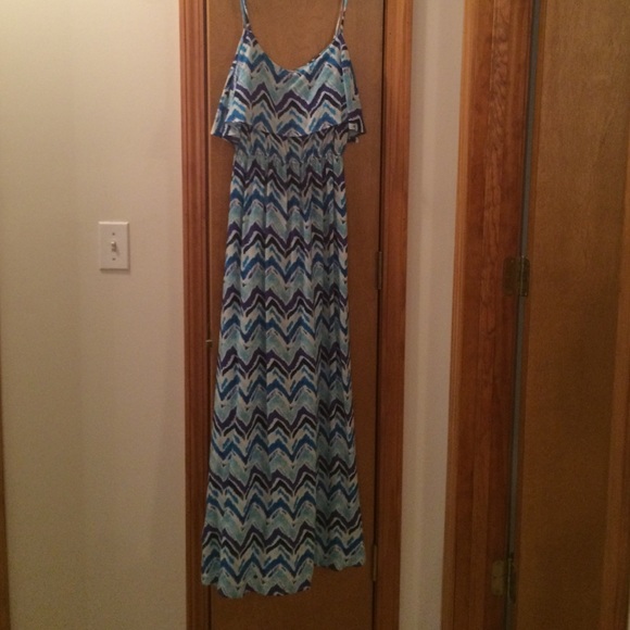 Blue chevron Charlotte Russe maxi