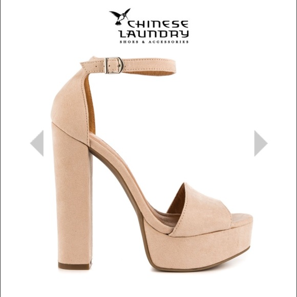 Chinese laundry pink suede avenue heels open toe