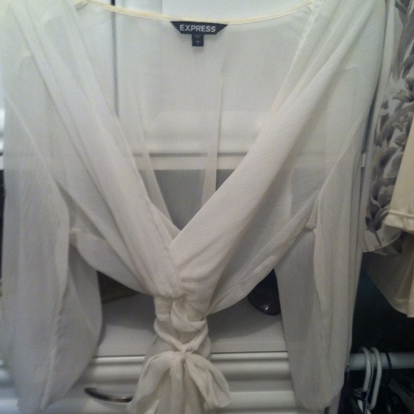 Gorgeous Express Ivory Sheer Top