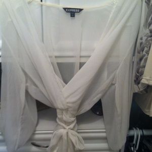 Gorgeous Express Ivory Sheer Top