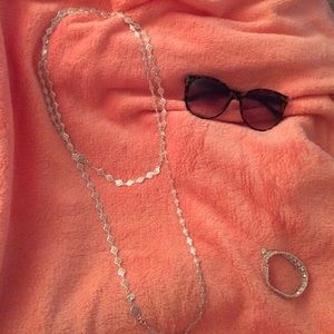 Stella&Dot silver necklace and silver bracelet