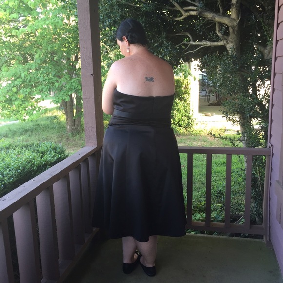 David's Bridal black satin dress - Picture 4 of 4