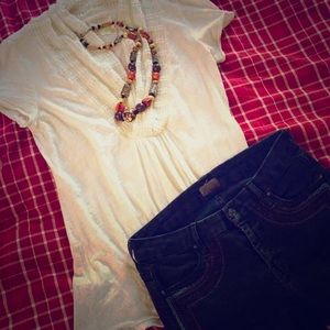 Anthropologie pretty white top