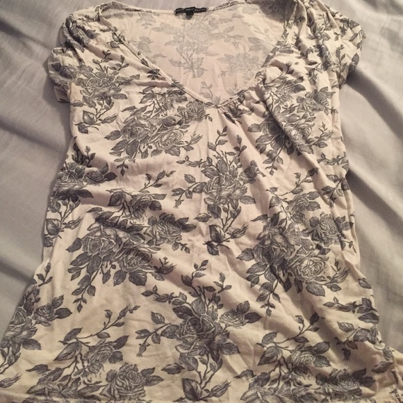 Floral V Neck Tee Shirt