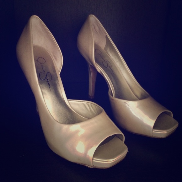 Jessica Simpson Josette Cream Peep-toe High Heels