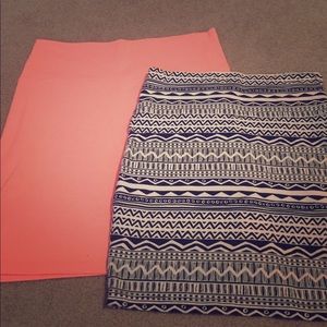 🚫SOLD 🚫 pattern bodycon fitted skirt