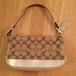 Gold small coach bag