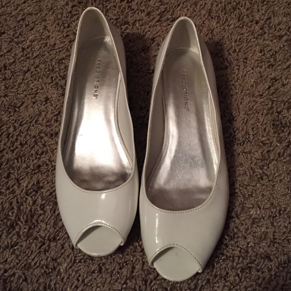 White wedge heels