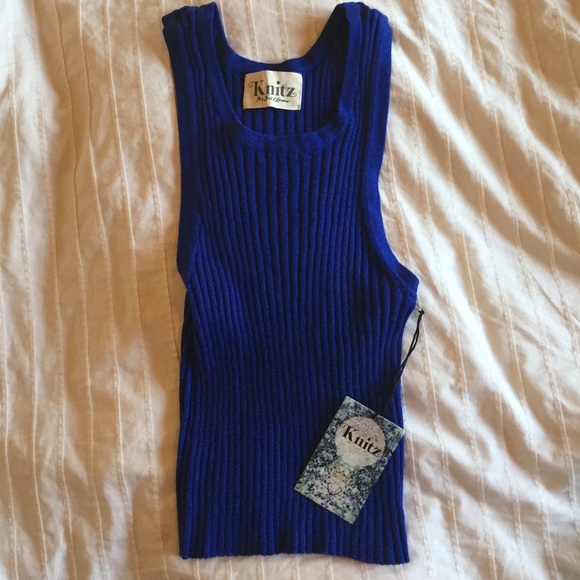 For Love and Lemons blue knit tank