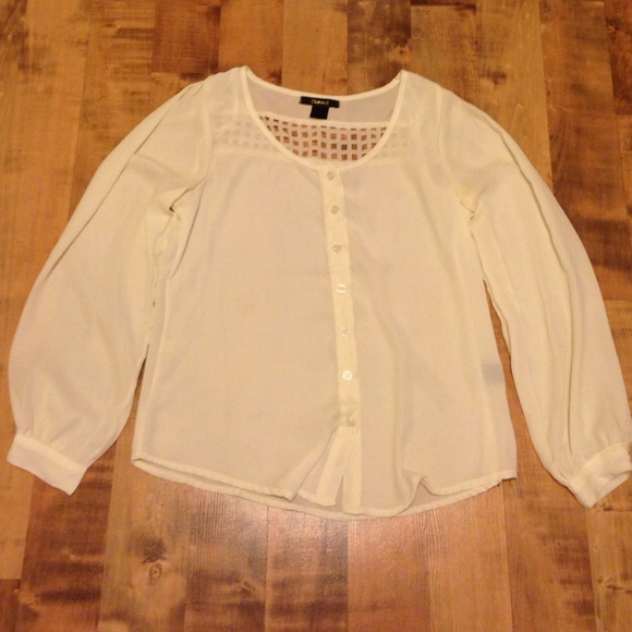 Chances R Tops - Sheer Cream Blouse