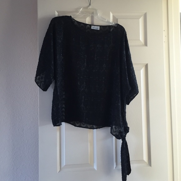 Anne Bennett Sheer Black Top