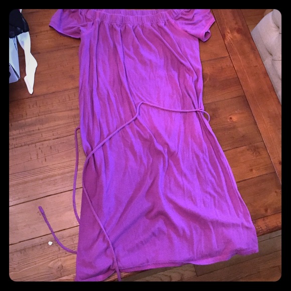 Off the shoulder, purple beach dress