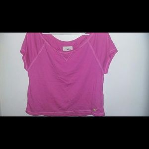 Hollister hot pink crop top