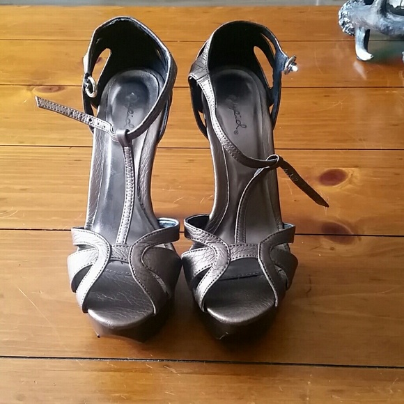 Bronze Strappy Heels