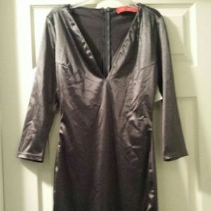 Charcoal grey v neck dress from akira
