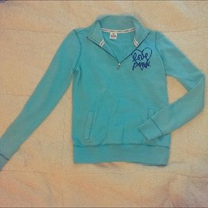 Victoria's Secret Pink yoga half zip pullover blue