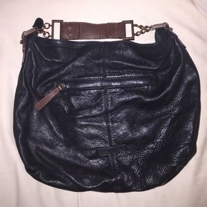 BCBGMAXAZRIA black hobo bag with brown strap