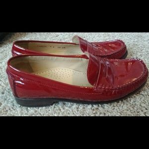 Cole Haan red leather loafers