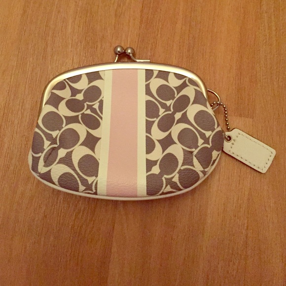 Coach Accessories - COACH Heritage Stripe Framed Coin Purse