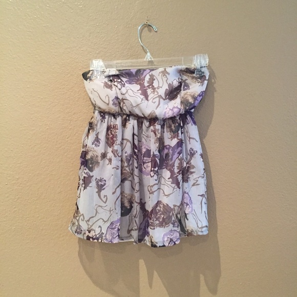 Strapless floral top