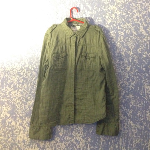 aeropostale army green button-down NWOT