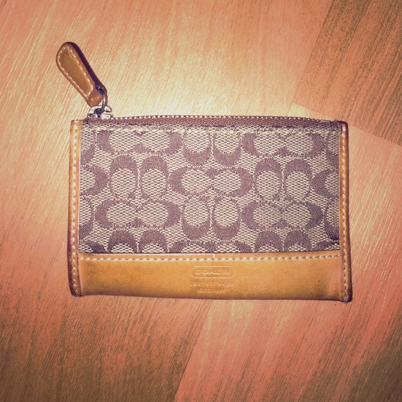 Classic Original Canvas/Leather COACH Coin Purse