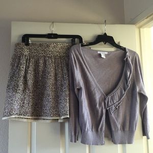 Charlotte Russe Two Piece Skirt and Cardigan Combo