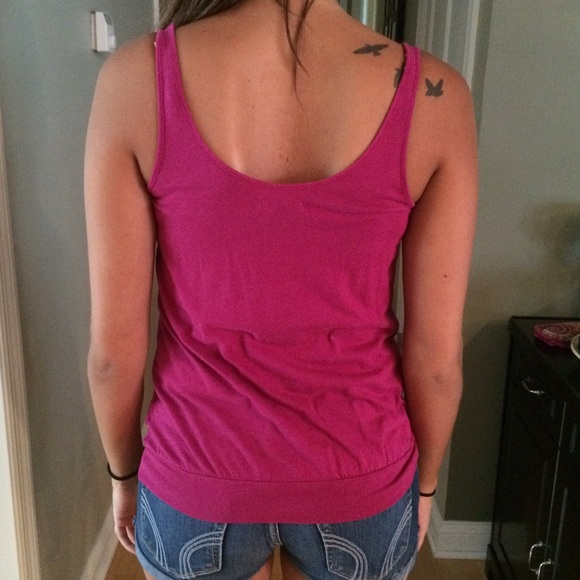 fuchsia, loose fit tank top with elastic bottom - Picture 2 of 4