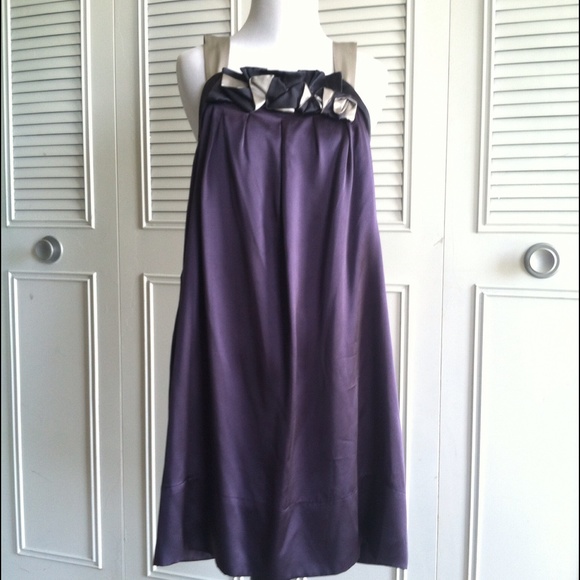 Bcbgmaxazria 100% silk purple tank top dress - Picture 2 of 4