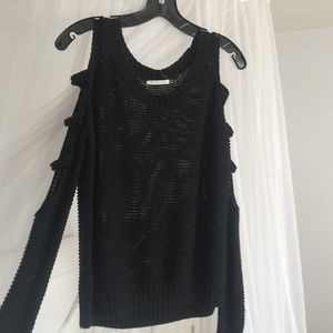 Black cutout sweater knit