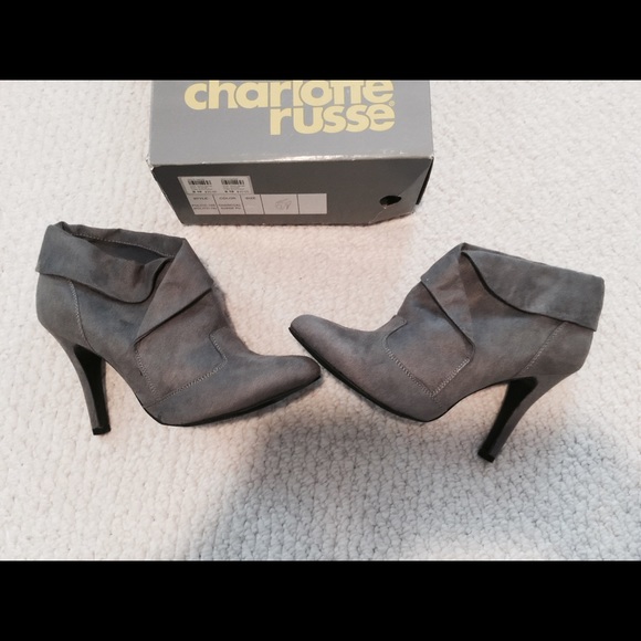 Charlotte Russe gray suede like booties. Size 10s