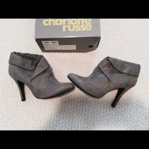 Charlotte Russe gray suede like booties. Size 10s
