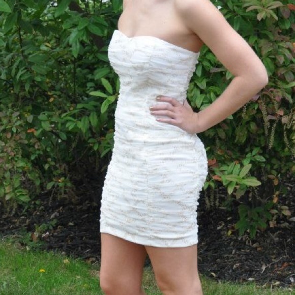 Whit and gold dress
