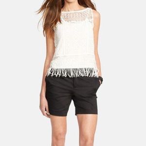 Ralph Lauren Sleeveless Crochet Top with Fringe