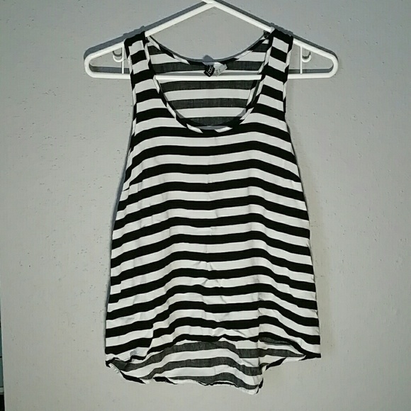 H&M Black & White Striped Tank