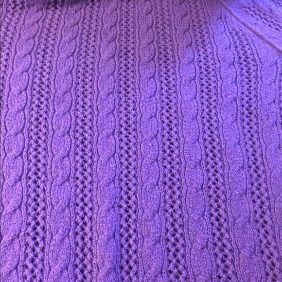 purple knit, quarter sleeve top - Picture 3 of 4
