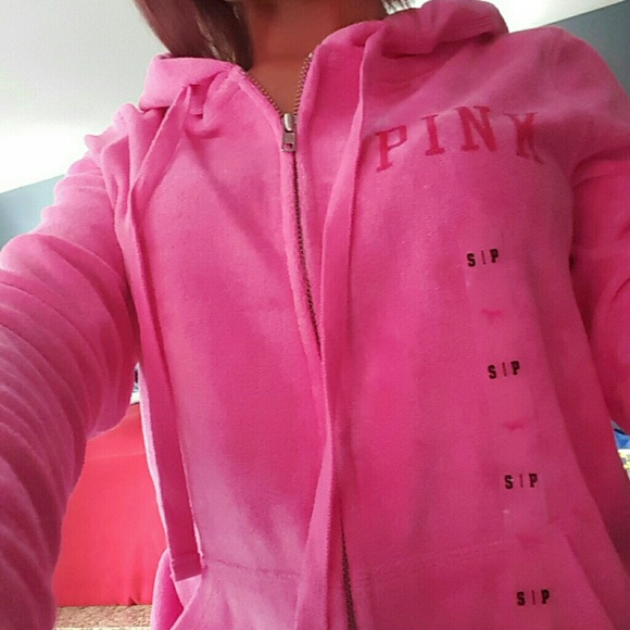 nwt VS PINK velor full zip