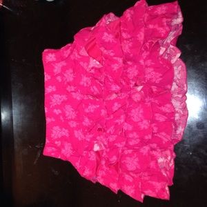 Pink Ruffled Floral Cherokee Skirt
