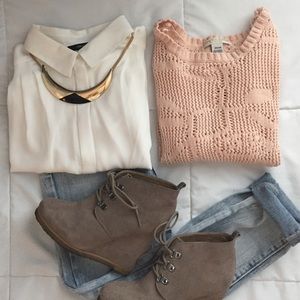 XS favorite knit sweater in baby pink