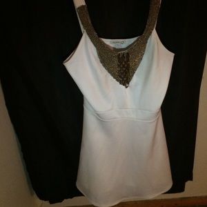 White and gold short dress