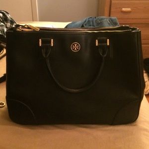Tory Burch Saffiano Leather Double Zip