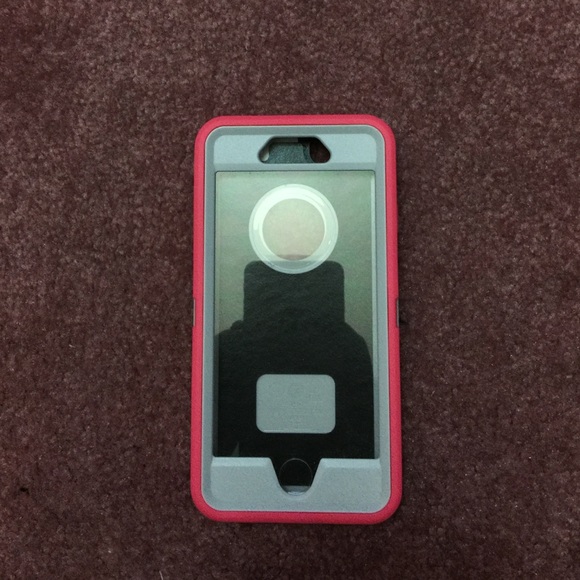 Pink otter box defender iPhone 6 case