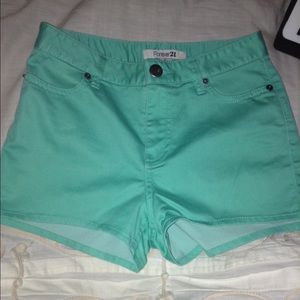 High wasted Aqua shorts