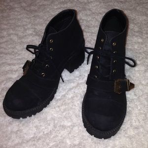 Chunky black booties