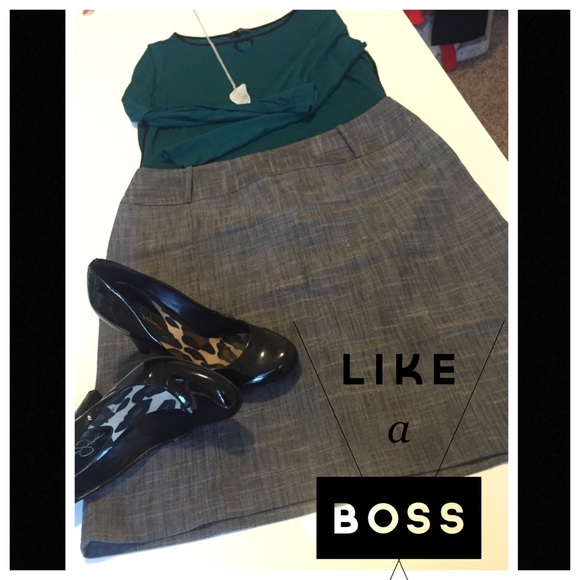Gray A-line skirt
