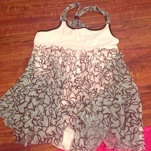 Pink leotar with a attached skirt