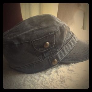Grey Denim Newsboy Cap