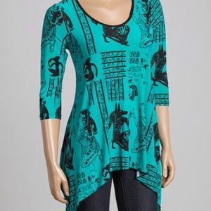 NWOT. Avital Jade Hieroglyphic Tunic - Size XL
