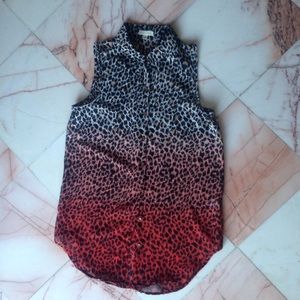 Red Ombré leopard high low top