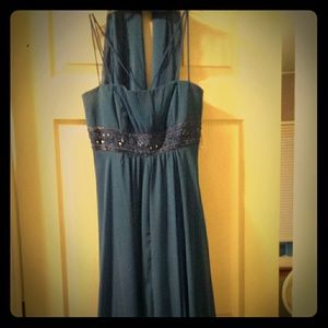 Long Royal blue chiffon formal dress